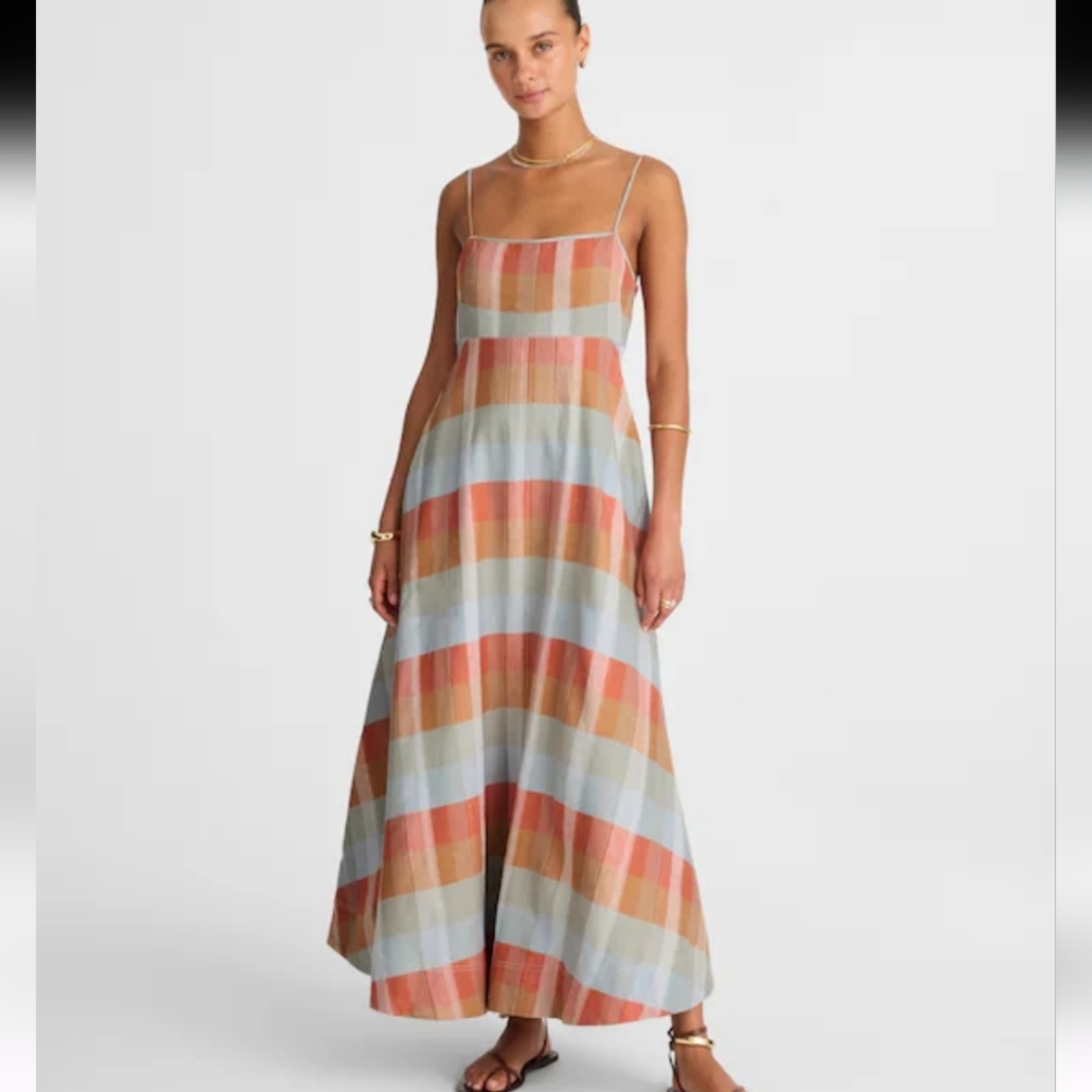 Madewell Empire-Waist Midi Dress in Plaid NV473 Size XXS NWT - Picture 2 of 12